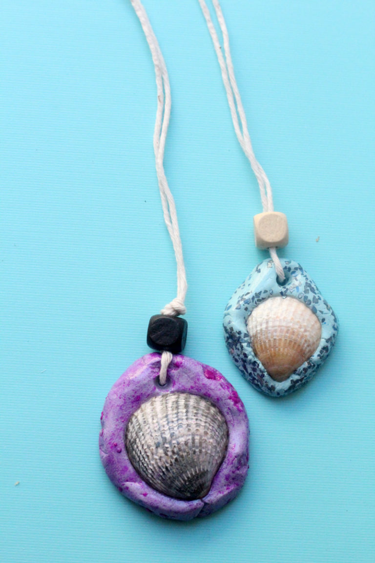 Seashell Necklace Craft With Your Beach Shells Moms And Crafters