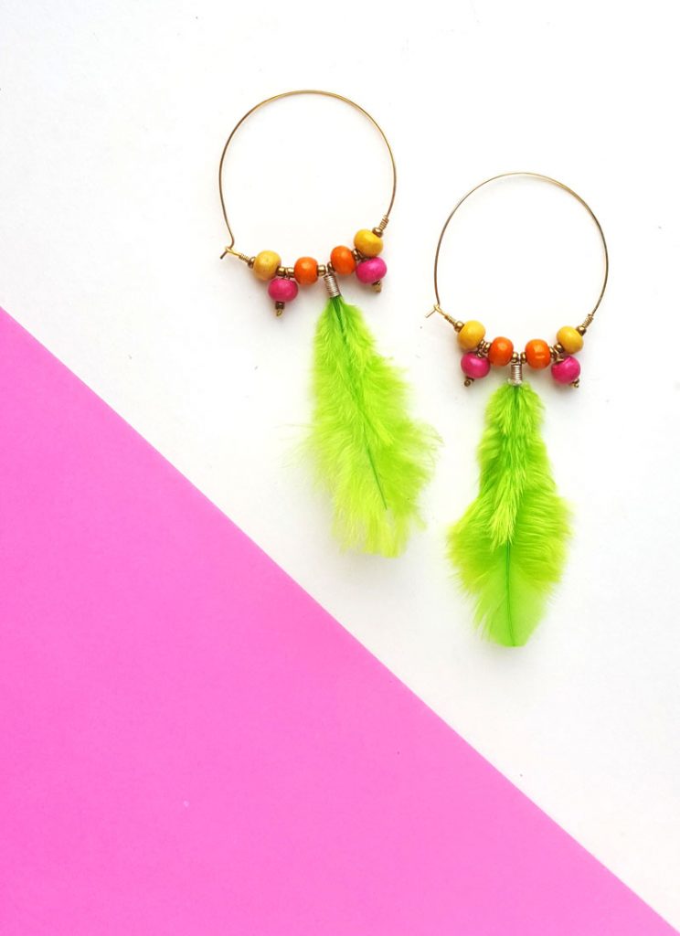 Feather Earrings Diy Hoop Earrings From Wire Moms And Crafters