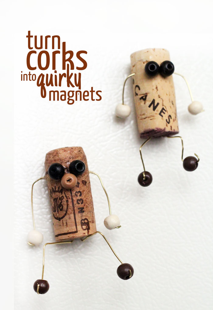 Cork Character Magnets Craft * Moms and Crafters