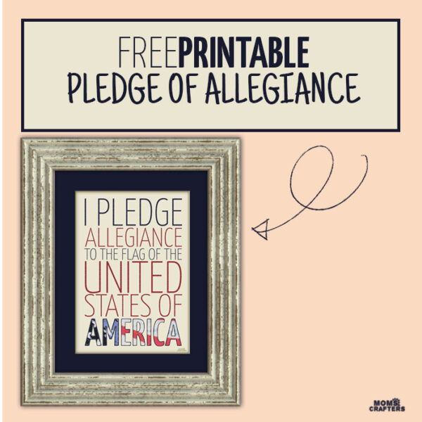 Free Printable Pledge of Allegiance * Moms and Crafters