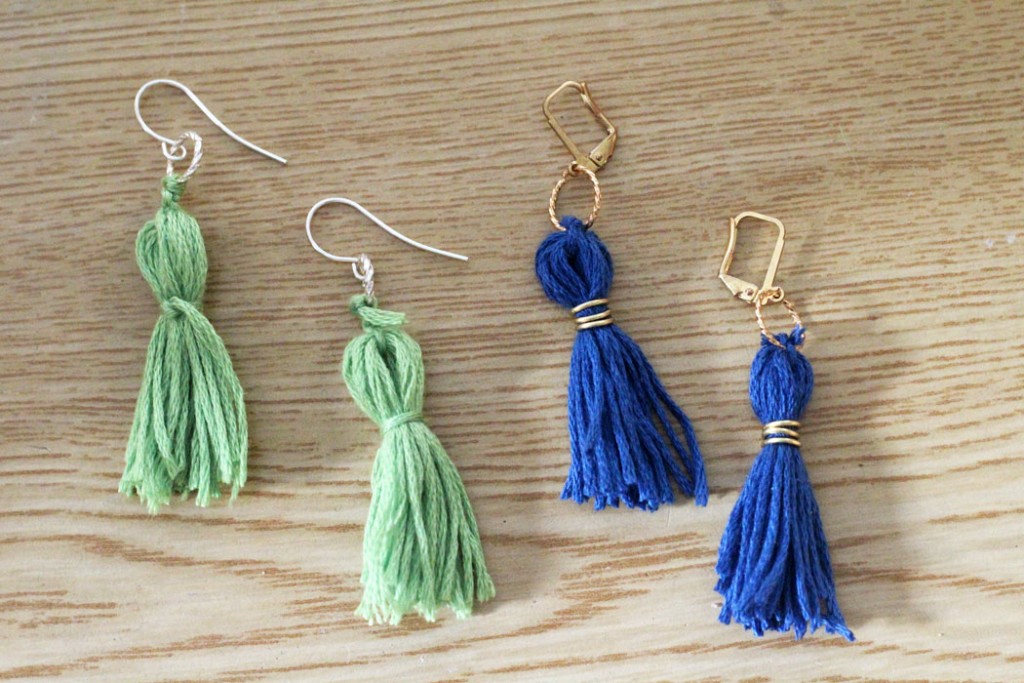 DIY Tassel Earrings - Blue Tassel Earrings - Made with HAPPY
