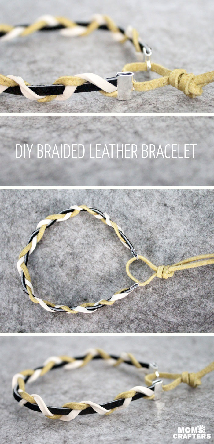 DIY Braided leather bracelet 5 strands - Perles & Co