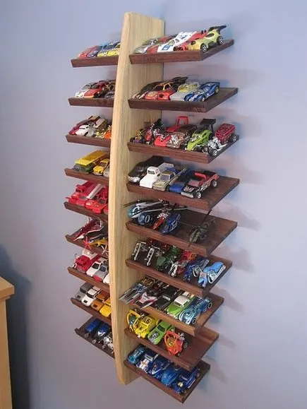 hanging hot wheels on wall