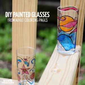 DIY Painted Glasses from Adult Coloring Pages