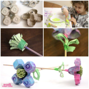 Egg Carton Flowers - a mommy/toddler collaboration.