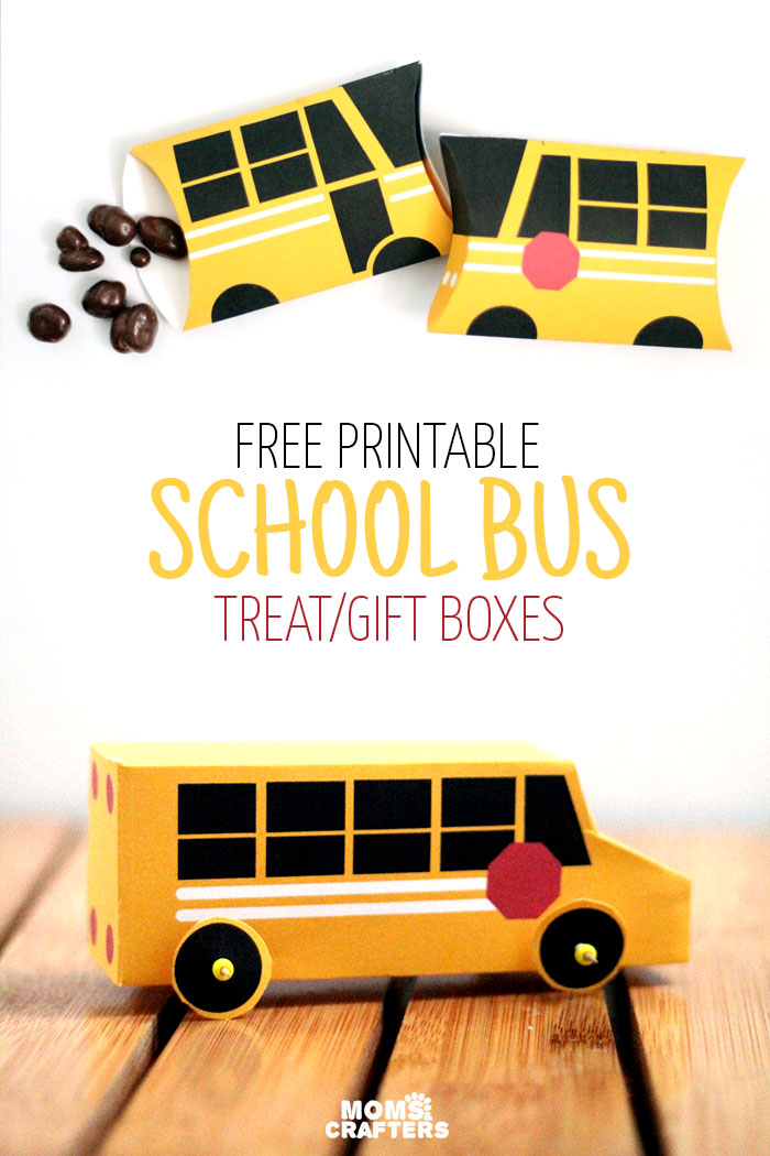 School Bus Treat Boxes A Free Printable Moms And Crafters