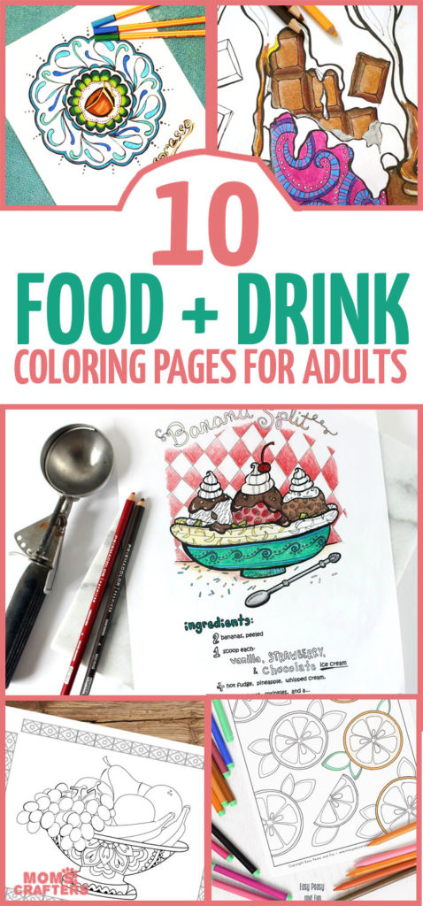 10 Food Coloring Pages for Grown-ups * Moms and Crafters