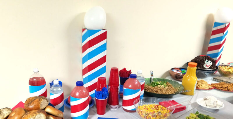 Barber Shop Party Decor - Make a Barber s Pole Centerpiece