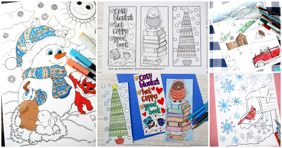 Free Printable Winter Coloring Pages for Adults * Moms and Crafters