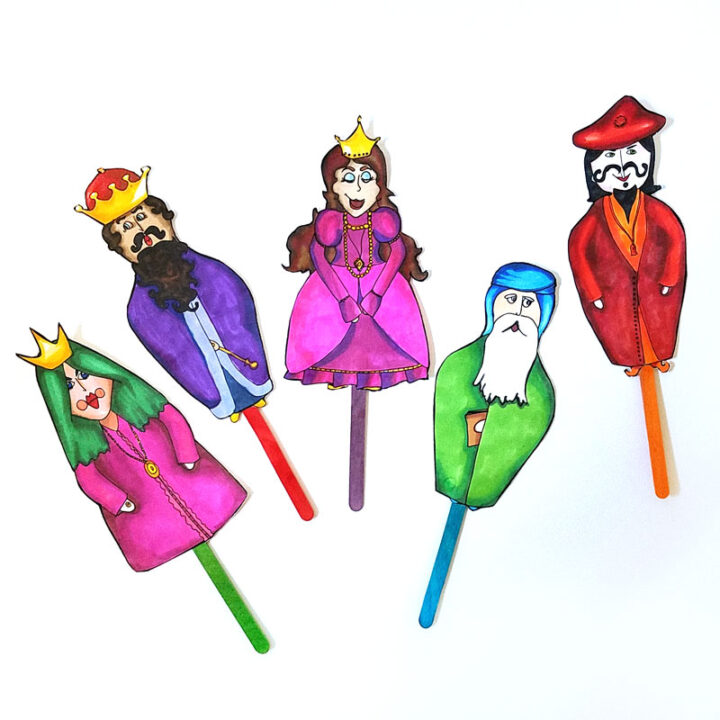 Free Printable Colorin Purim Puppets * Moms and Crafters