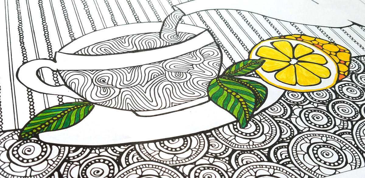 Tea Coloring Pages for Adults - 5 New Hand-drawn pages!