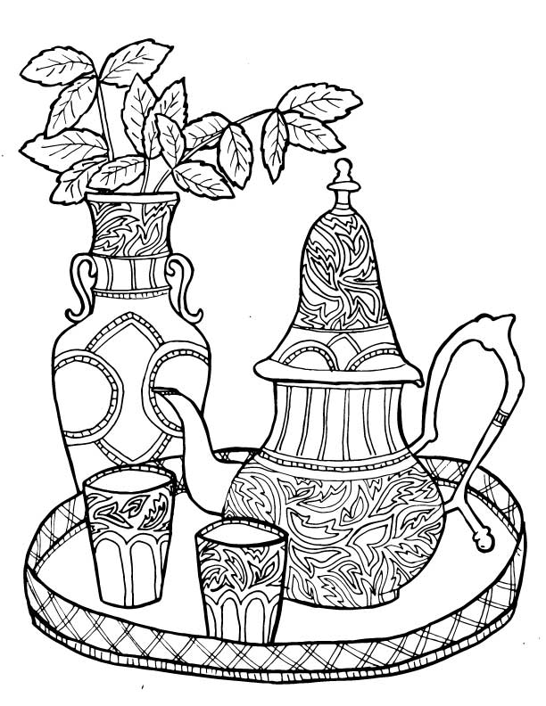 tea coloring pages