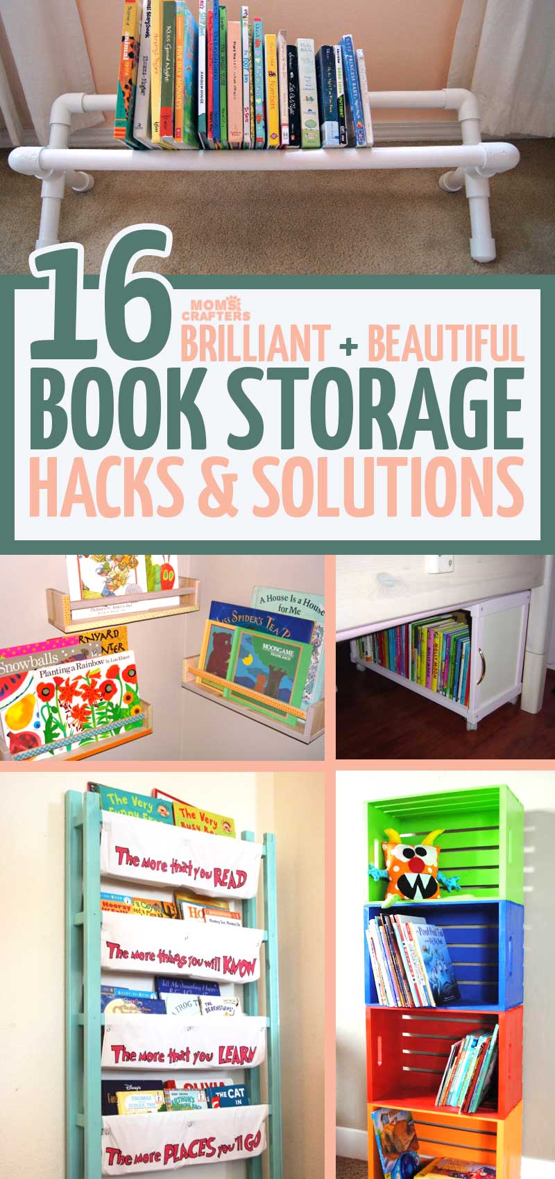 Kids Book Storage Hacks and Solutions for small and large spaces