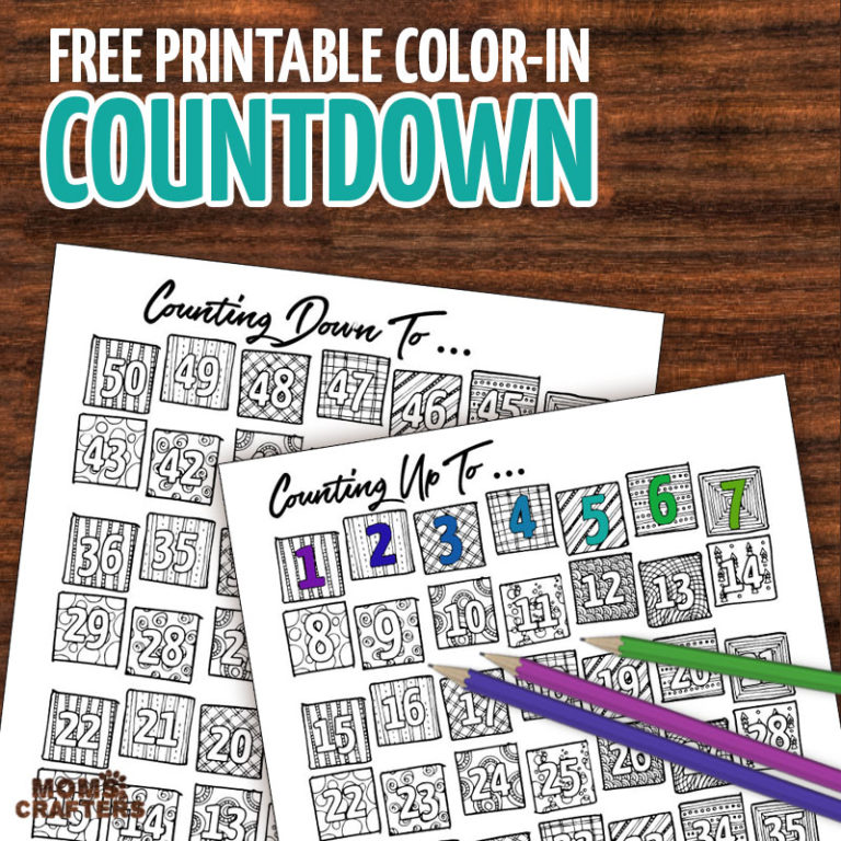 Printable Countdown Calendar and Progress Tracker Color in * Moms