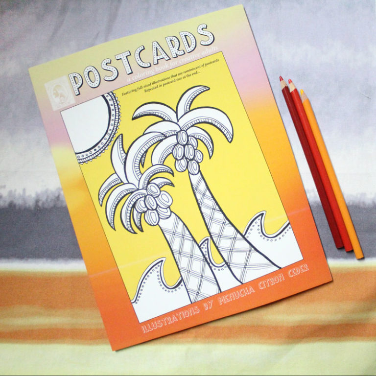 Postcards Coloring Book for Adults * Moms and Crafters