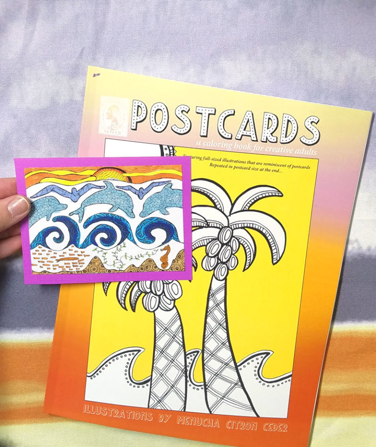 Postcards Coloring Book for Adults * Moms and Crafters