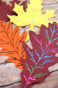 Scratch Art Fall Leaf Craft * Moms and Crafters