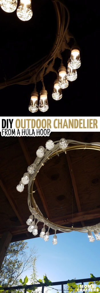 Outdoor Chandelier from a Hula Hoop * Moms and Crafters