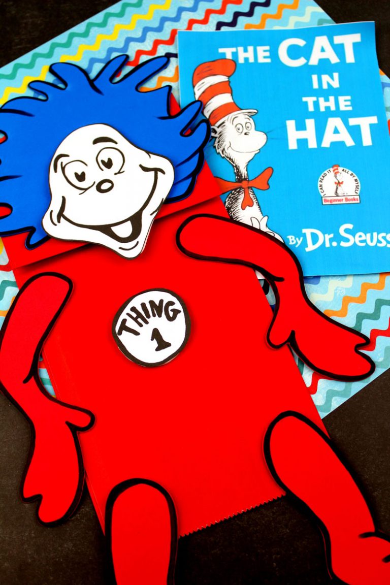 Thing 1 and Thing 2 Puppets - Free Printable Template * Moms and Crafters