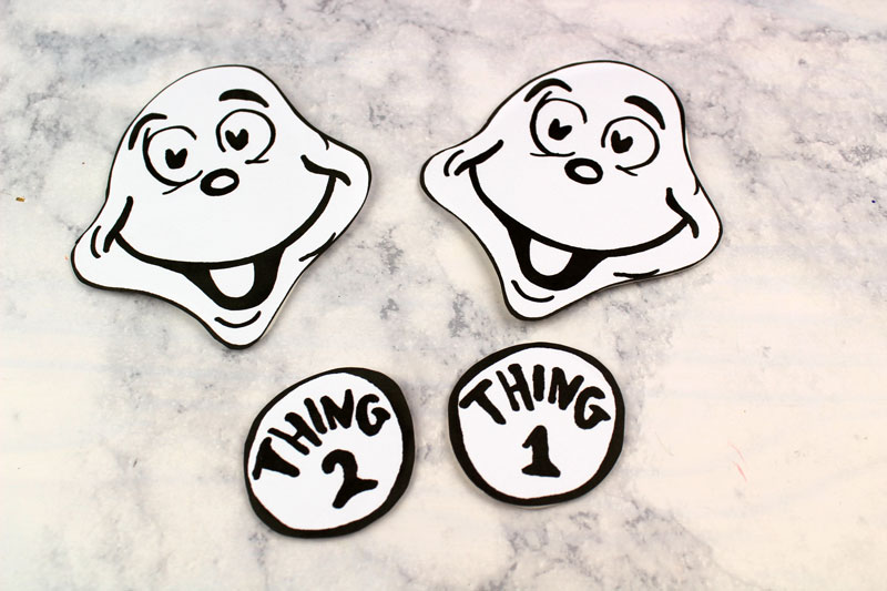 thing 1 and thing 2 black and white