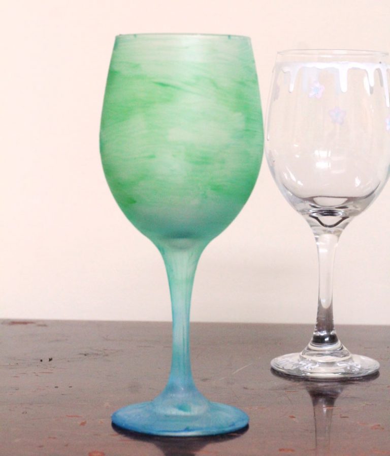 Painted Sea Glass Stemware with an Ombre Finish