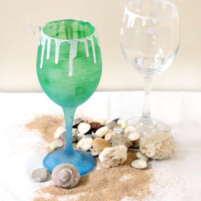 Painted Sea Glass Stemware with an Ombre Finish