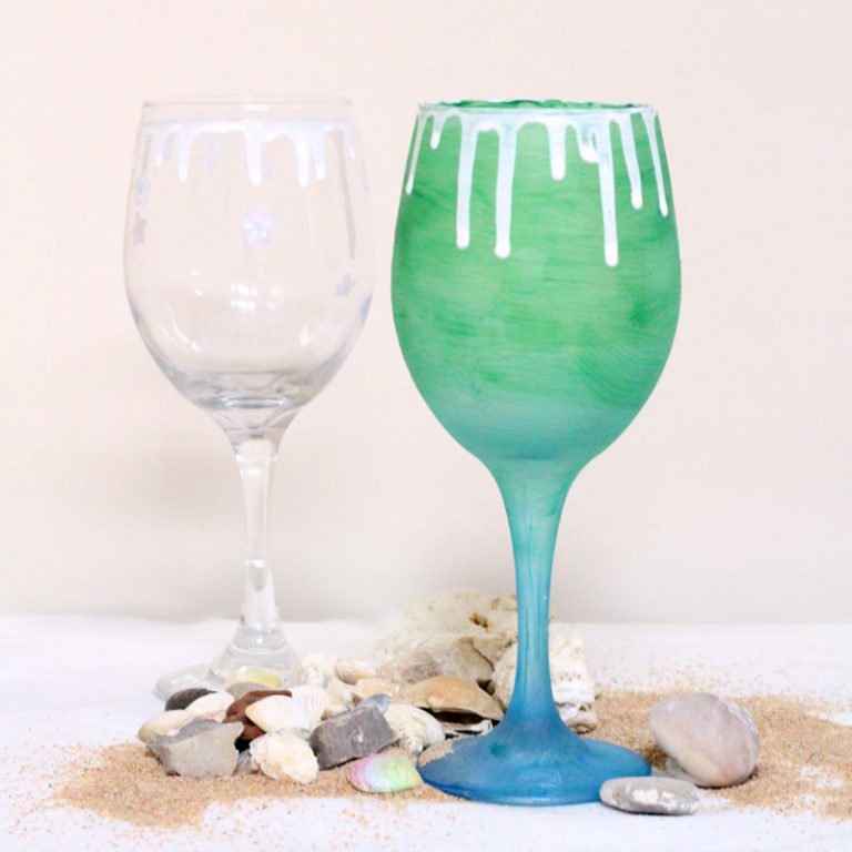 Painted Sea Glass Stemware with an Ombre Finish