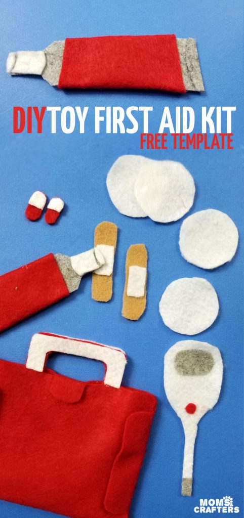 Toy First Aid Kit from Felt - Free Printable Template! (no sew)