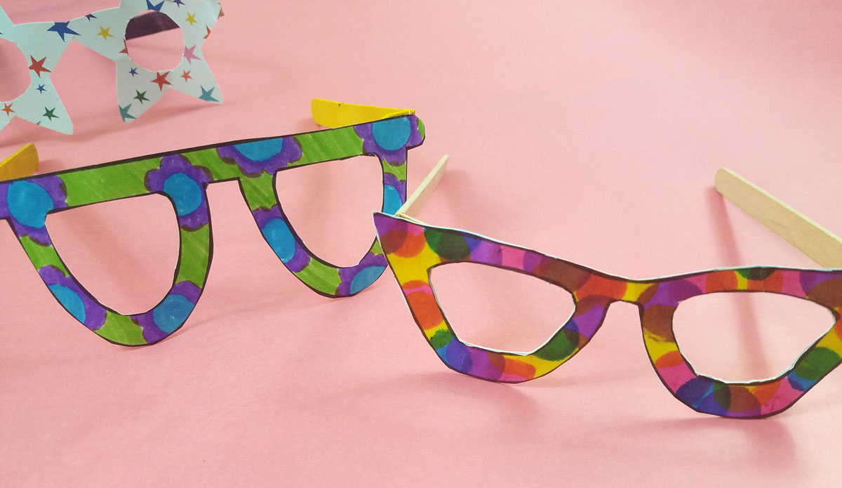 Paper Glasses Color In Pretend Glasses Craft Moms And Crafters 