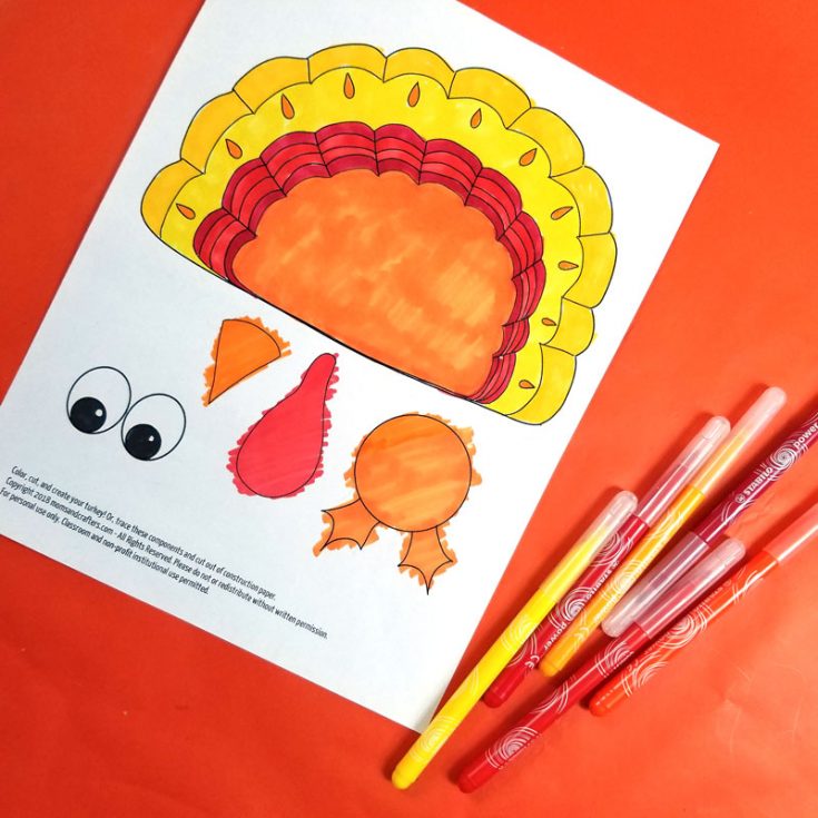 Turkey Puppet Thanksgiving Craft - Free Printable Template