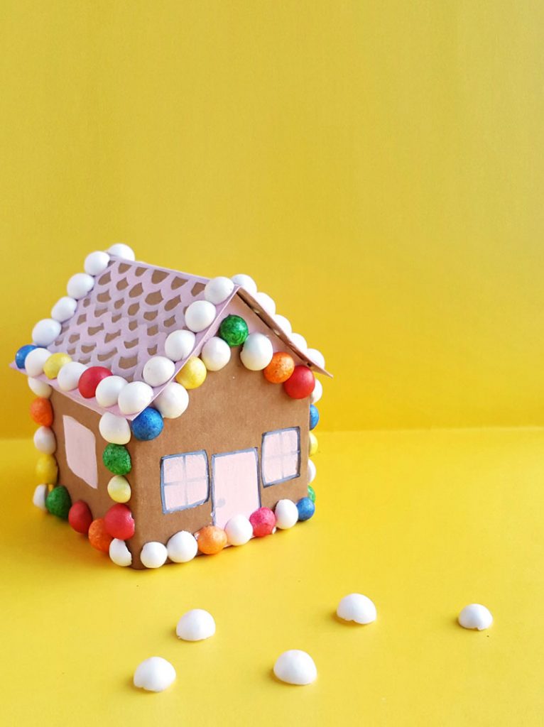 Gingerbread House Craft from Paper Free Printable Template