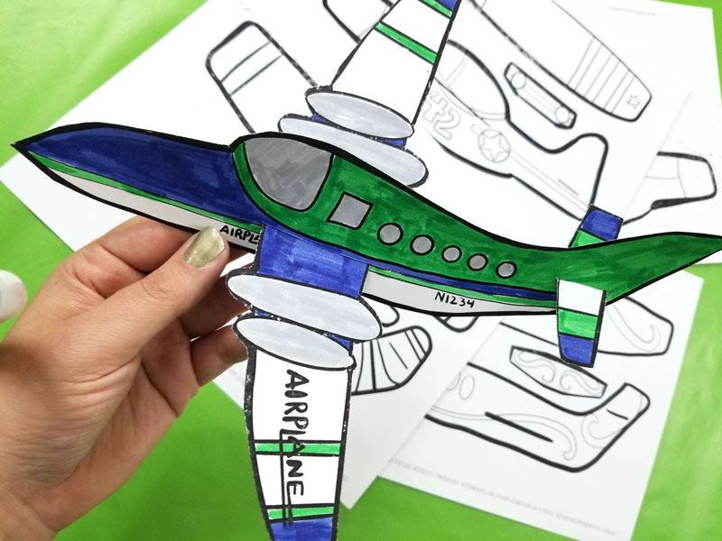Printable Paper Plane Model Template