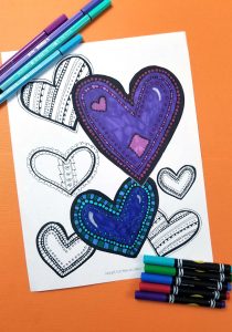 Heart Coloring Page: a free printable coloring page for adults!