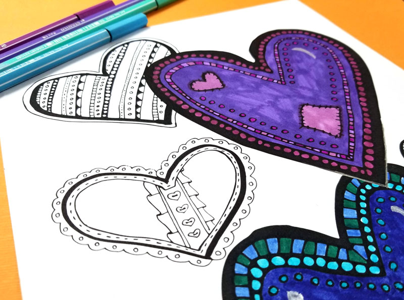 Love Bites,adult Coloring Pages,valentines Mini Illustrations to  Colour,tiny Coloring Illustrations,mini Adult Coloring Illustrations, 