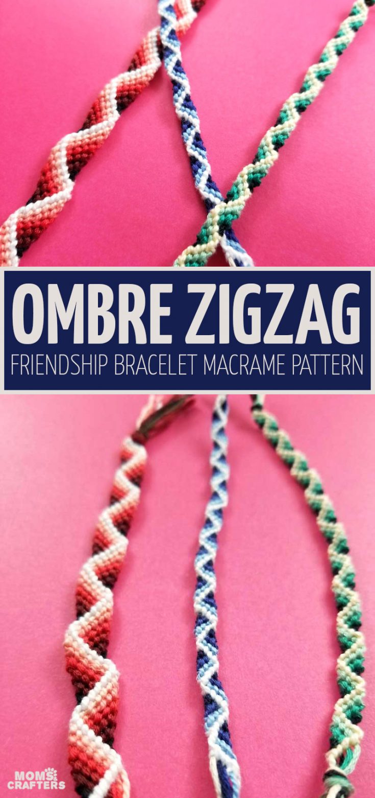 Zig Zag Friendship Bracelet Pattern with a 3D effect! * Moms and Crafters