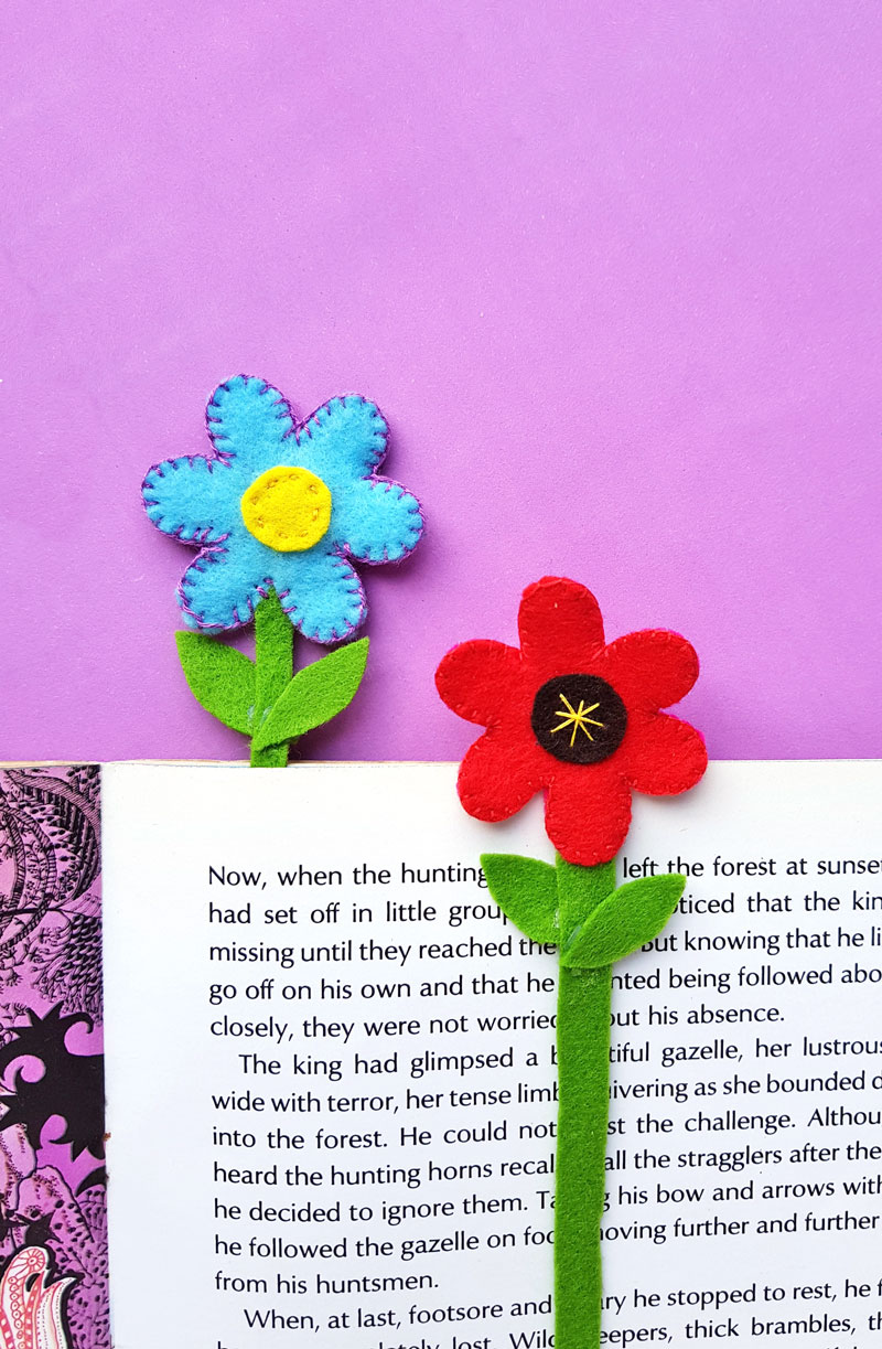 Flower Bookmarks Craft - Make a Felt Flower Pot Bookmark!