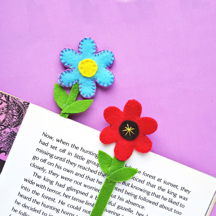 Flower Bookmarks Craft - Make a Felt Flower Pot Bookmark!