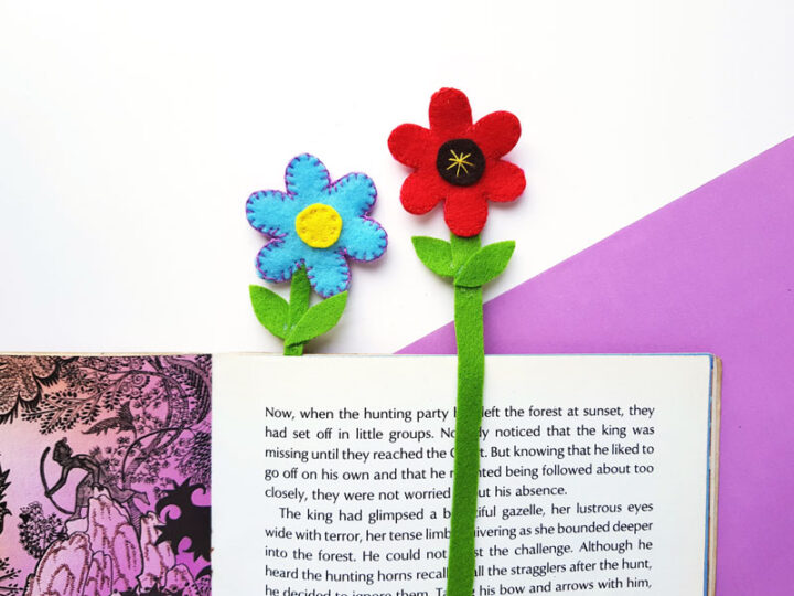 Flower Bookmarks Craft - Make a Felt Flower Pot Bookmark!