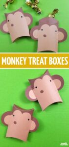 Monkey Party Favors - free printable treat boxes * Moms and Crafters