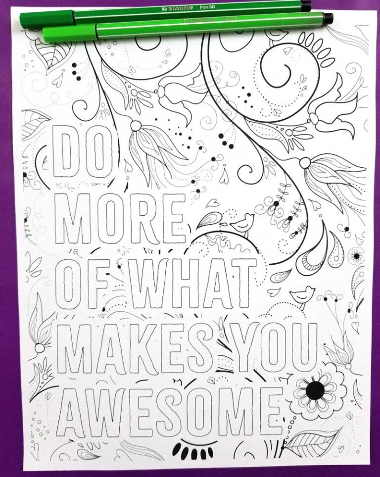 Coloring Pages for girls 10 and up - Empowering Adult Coloring Pages