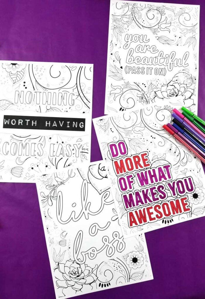 Coloring Pages for girls 10 and up - Empowering Adult Coloring Pages