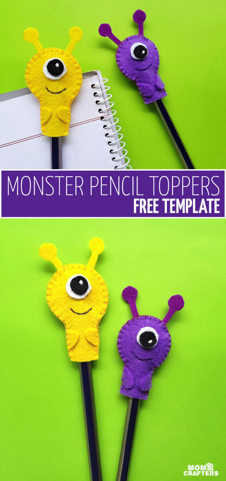 Monster Pencil Topper Craft - Free Printable Template for Kids