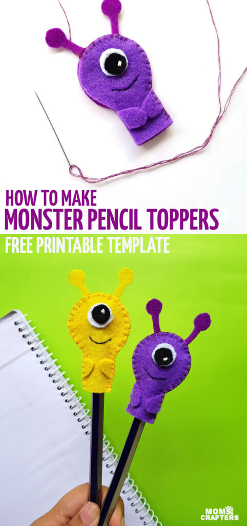 Monster Pencil Topper Craft - Free Printable Template For Kids