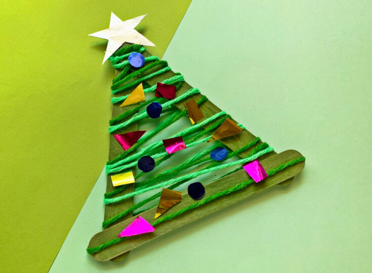 Craft Stick Christmas Tree Ornament * Moms and Crafters