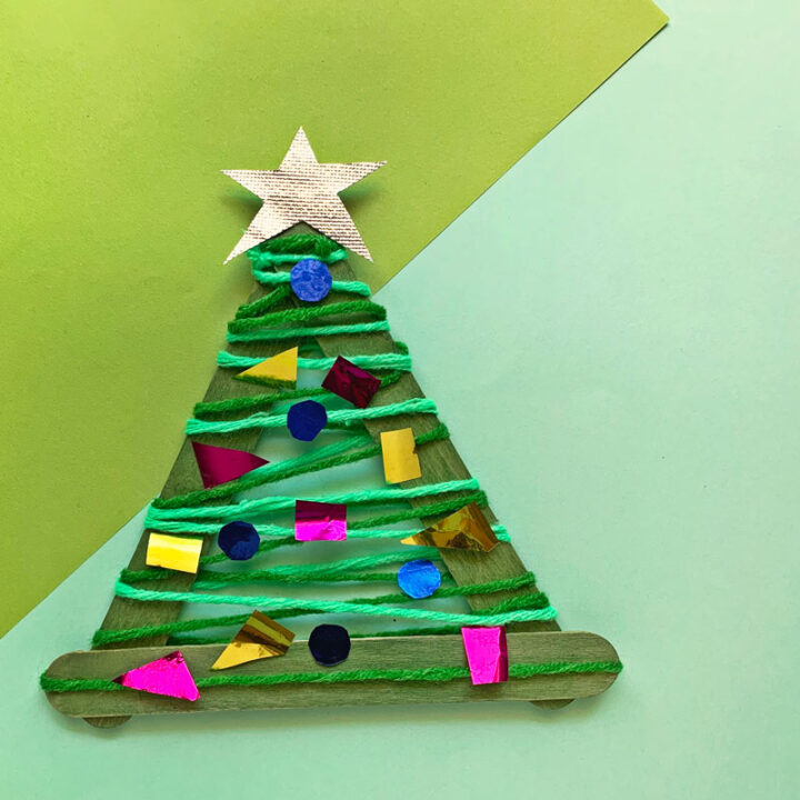 Craft Stick Christmas Tree Ornament * Moms and Crafters