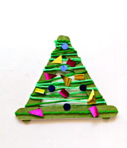 Craft Stick Christmas Tree Ornament * Moms and Crafters