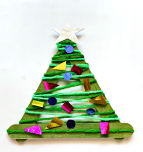 Craft Stick Christmas Tree Ornament * Moms and Crafters