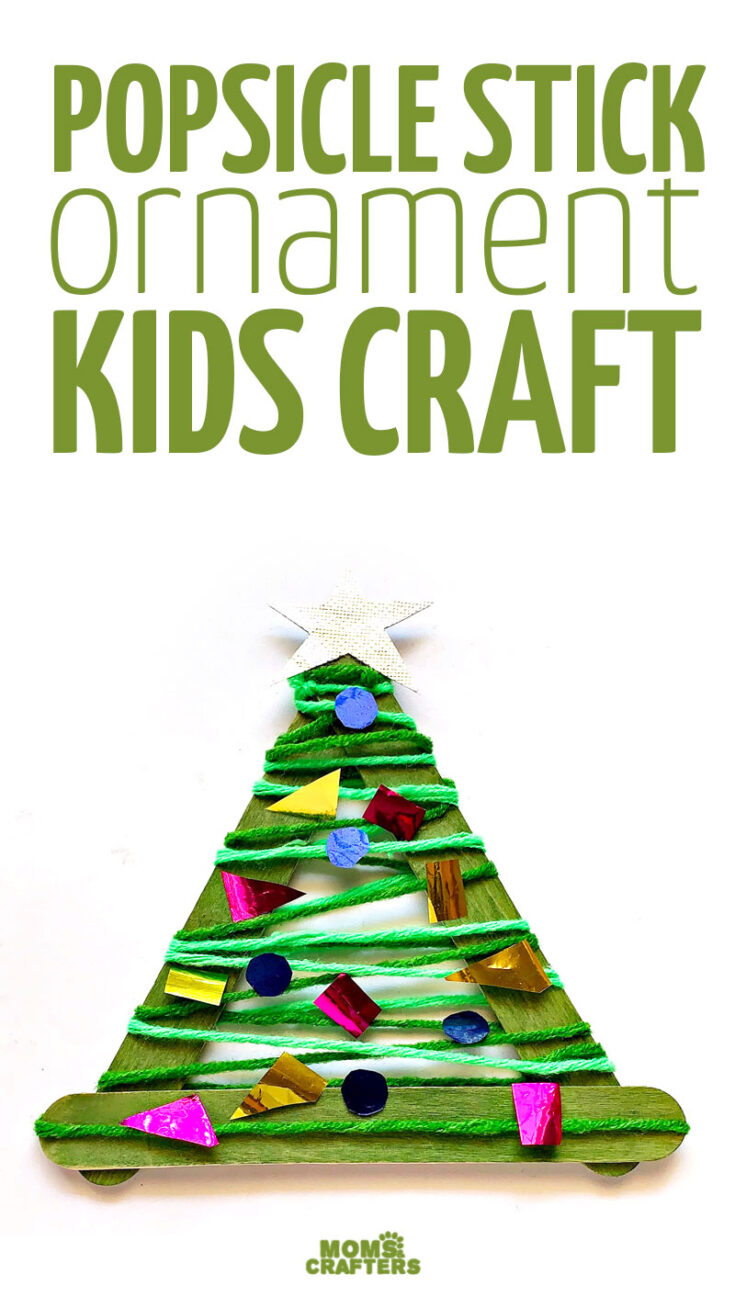 Craft Stick Christmas Tree Ornament * Moms and Crafters