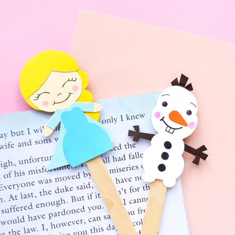 Frozen Paper Craft - Free Printable Template for Bookmarks or Puppets