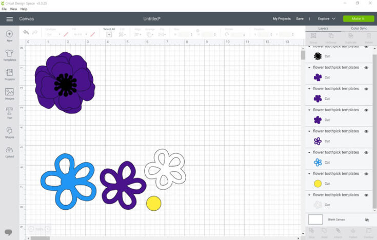 Flower Cupcake Topper Template - DIY paper flowers with a free SVG